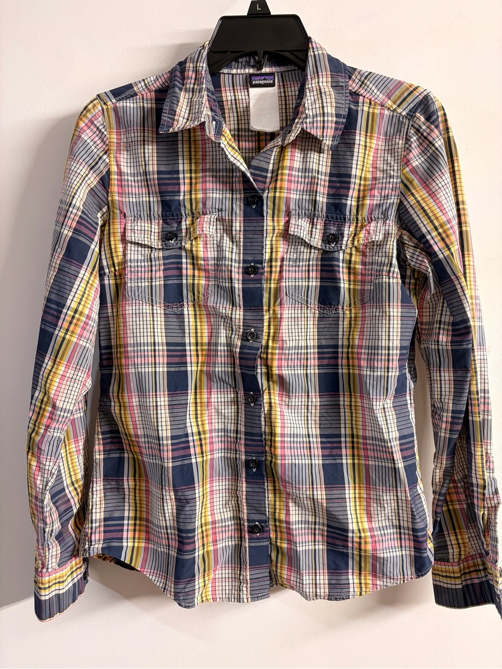 Patagonia Plaid Button-Down Shirt - Navy, Yellow & Pink